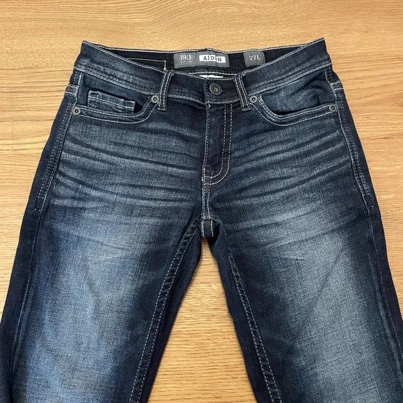 BKE Men’s Aiden Bootleg Dark Blue Jeans Stretch Size 27L - Picture 2 of 12